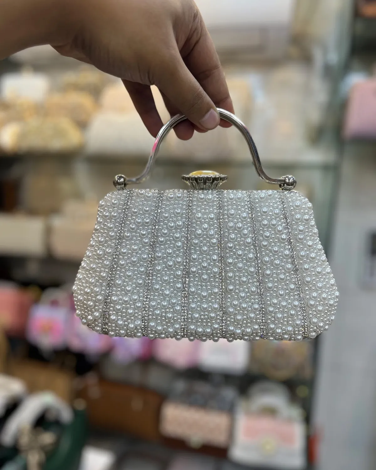 Royal Pearl & Stone Studded Wedding Clutch