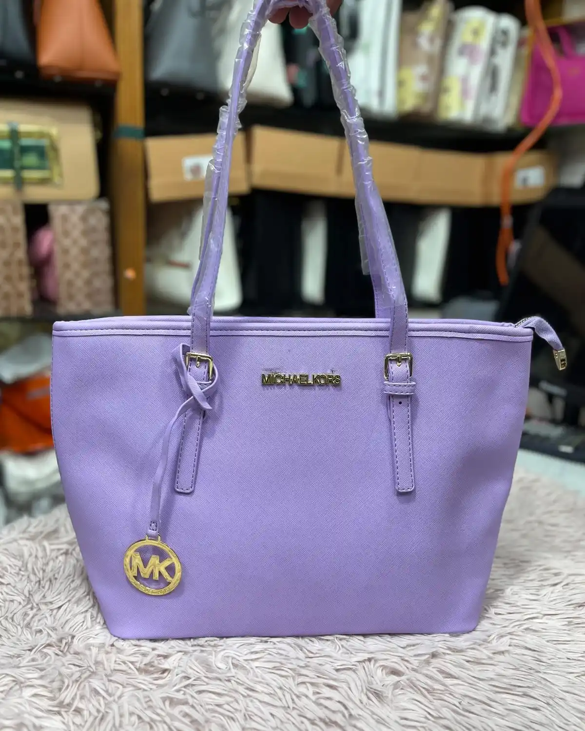 MK Solid Color Tote Bag